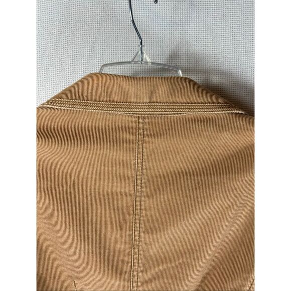 Preppy Ann Taylor LOFT Tan Corduroy Blazer Jacket Casual Fall Classic Y2K 10 - Picture 11 of 13